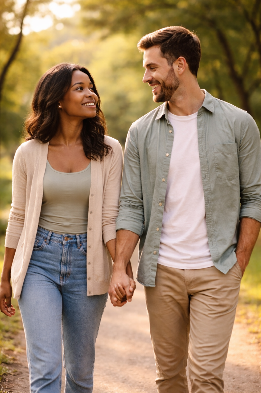 Couples walking together in recovery